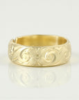 Vivian Grace Floral Carved 14k Gold Filled Cigar Band- 6.4mm