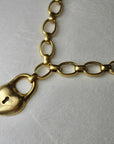 Vivian Grace Gold Antiqued Gold Chunky Puff Heart Necklace