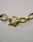 Vivian Grace Gold Antiqued Gold Chunky Puff Heart Necklace