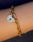 Vivian Grace Jewelry Bracelet Antiqued Gold Lock Bracelet