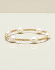 Vivian Grace Jewelry Bracelet Freshwater Pearl and 14k Gold Filled Bead Bracelet- 6.5”