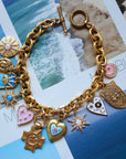 Vivian Grace Jewelry Bracelet Gold Antiqued Gold Charm Bracelet