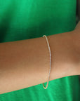 Vivian Grace Jewelry Bracelet Gold Baby Tennis Bracelet- 1mm