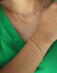 Vivian Grace Jewelry Bracelet Gold Baby Tennis Bracelet- 1mm