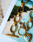 Vivian Grace Jewelry Bracelet Gold Blue Rose Antiqued Gold Bracelet