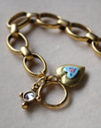 Vivian Grace Jewelry Bracelet Gold Blue Rose Antiqued Gold Bracelet
