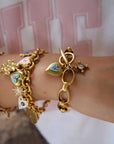 Vivian Grace Jewelry Bracelet Gold Blue Rose Antiqued Gold Bracelet