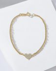 Vivian Grace Jewelry Bracelet Gold Pave Heart Bracelet