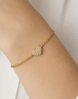 Vivian Grace Jewelry Bracelet Gold Pave Heart Bracelet