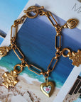 Vivian Grace Jewelry Bracelet Gold Rose Locket Charm Bracelet