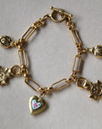 Vivian Grace Jewelry Bracelet Gold Rose Locket Charm Bracelet