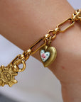 Vivian Grace Jewelry Bracelet Gold Rose Locket Charm Bracelet