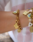 Vivian Grace Jewelry Bracelet Gold Rose Locket Charm Bracelet
