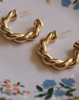 Vivian Grace Jewelry Earrings Gold Gold Twist Hoops
