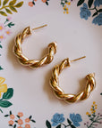 Vivian Grace Jewelry Earrings Gold Gold Twist Hoops