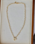 Vivian Grace Jewelry Necklace Antiqued Gold Antiqued Gold Heart Lock Chain