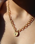 Vivian Grace Jewelry Necklace Antiqued Gold Padlock Chain