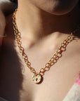 Vivian Grace Jewelry Necklace Antiqued Gold Padlock Chain