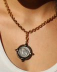 Vivian Grace Jewelry Necklace Gold Antiqued Gold Buffalo Coin Necklace