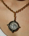 Vivian Grace Jewelry Necklace Gold Antiqued Gold Buffalo Coin Necklace
