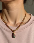 Vivian Grace Jewelry Necklace Gold Antiqued Gold Chunky Labradorite Pendant Necklace