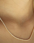 Vivian Grace Jewelry Necklace Gold Baby Tennis Necklace- 1.5mm