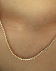 Vivian Grace Jewelry Necklace Gold Baby Tennis Necklace- 1.5mm