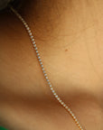 Vivian Grace Jewelry Necklace Gold Baby Tennis Necklace- 1.5mm