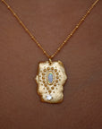 Vivian Grace Jewelry Necklace Gold Celestial Opal Pendant