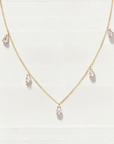 Vivian Grace Jewelry Necklace Gold Dainty Crystal Drop Choker- 14k Gold Vermeil