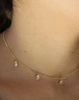 Vivian Grace Jewelry Necklace Gold Dainty Moonstone Drop Choker- 14k Gold Vermeil
