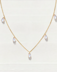 Vivian Grace Jewelry Necklace Gold Dainty Moonstone Drop Choker- 14k Gold Vermeil