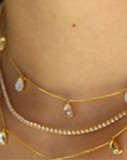 Vivian Grace Jewelry Necklace Gold Dainty Moonstone Drop Choker- 14k Gold Vermeil