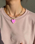 Vivian Grace Jewelry Necklace Gold-Filled Enamel Heart Necklace
