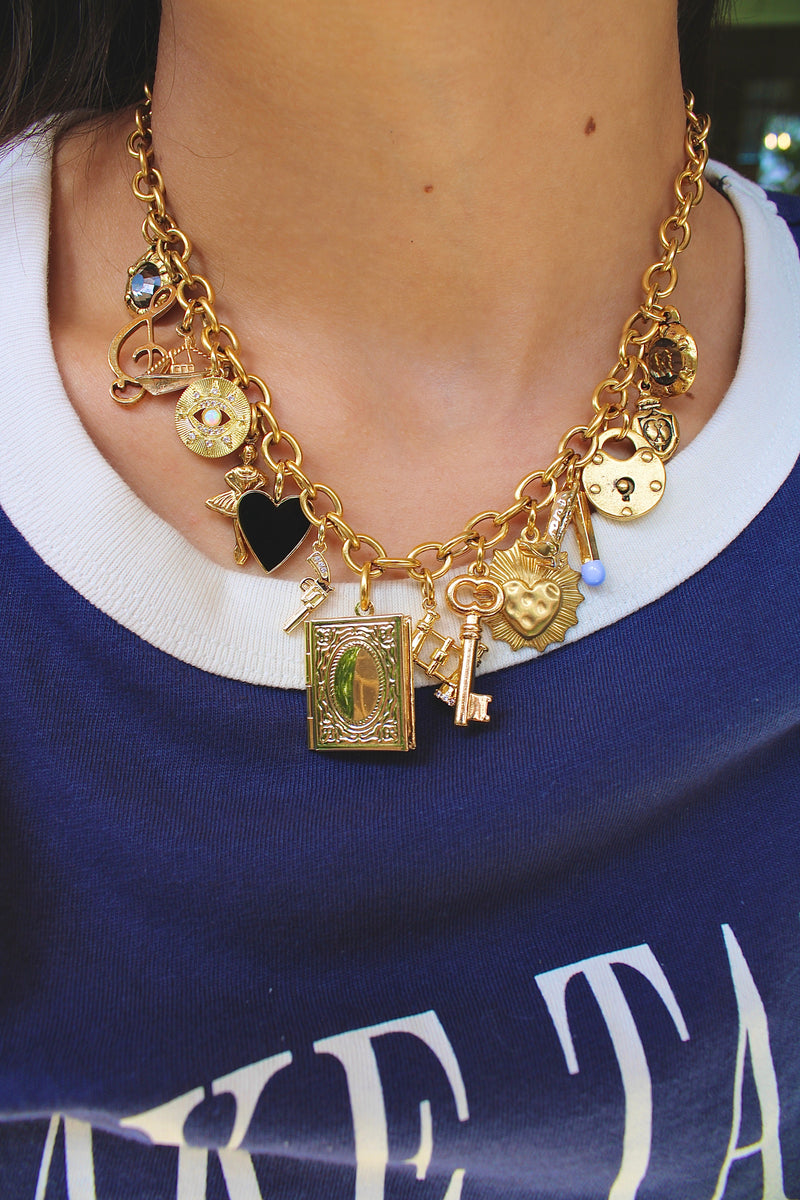Vintage charm necklace discount