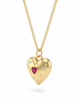 Vivian Grace Jewelry Necklace Gold Pink Crystal Puffy Heart Pendant Necklace