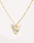 Vivian Grace Jewelry Necklace Gold Rainbow Enamel Heart Pendant