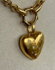 Vivian Grace Jewelry Necklace Gold Starry Gold Heart Charm Holder Necklace- Antiqued Gold