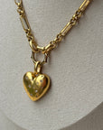 Vivian Grace Jewelry Necklace Gold Starry Gold Heart Charm Holder Necklace- Antiqued Gold
