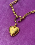 Vivian Grace Jewelry Necklace Gold Starry Gold Heart Charm Holder Necklace- Antiqued Gold