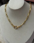 Vivian Grace Jewelry Necklace Gold Starry Gold Heart Charm Holder Necklace- Antiqued Gold