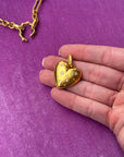 Vivian Grace Jewelry Necklace Gold Starry Gold Heart Charm Holder Necklace- Antiqued Gold
