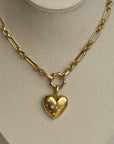 Vivian Grace Jewelry Necklace Gold Starry Gold Heart Charm Holder Necklace- Antiqued Gold