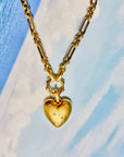 Vivian Grace Jewelry Necklace Gold Starry Gold Heart Charm Holder Necklace- Antiqued Gold