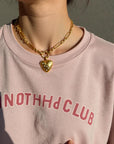 Vivian Grace Jewelry Necklace Gold Starry Gold Heart Charm Holder Necklace- Antiqued Gold