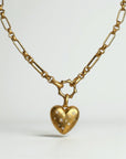 Vivian Grace Jewelry Necklace Gold Starry Gold Heart Charm Holder Necklace- Antiqued Gold