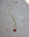 Vivian Grace Jewelry Necklace Gold The Poppy Necklace - Antique Cushion- Pink Topaz and Citrine