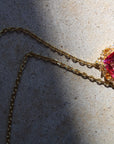 Vivian Grace Jewelry Necklace Gold The Poppy Necklace - Antique Cushion- Pink Topaz and Citrine