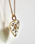 Vivian Grace Jewelry Necklace Gold White Enamel Heart Pendant