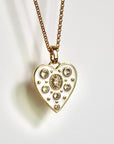 Vivian Grace Jewelry Necklace Gold White Enamel Heart Pendant